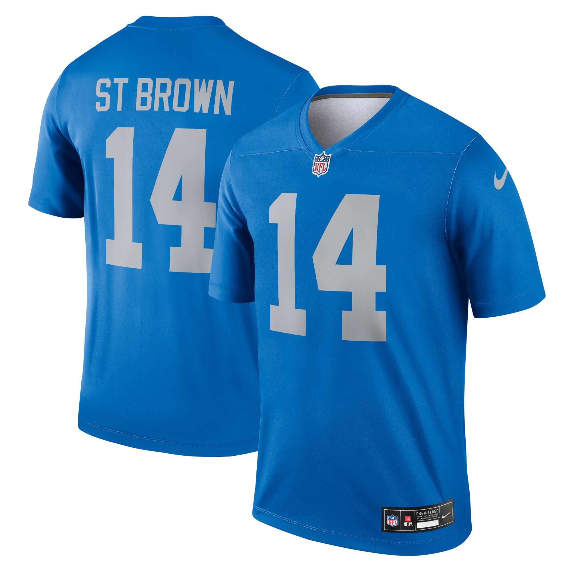 Men's Nike Amon-Ra St. Brown Blue Detroit Lions Legend Player Performance Top