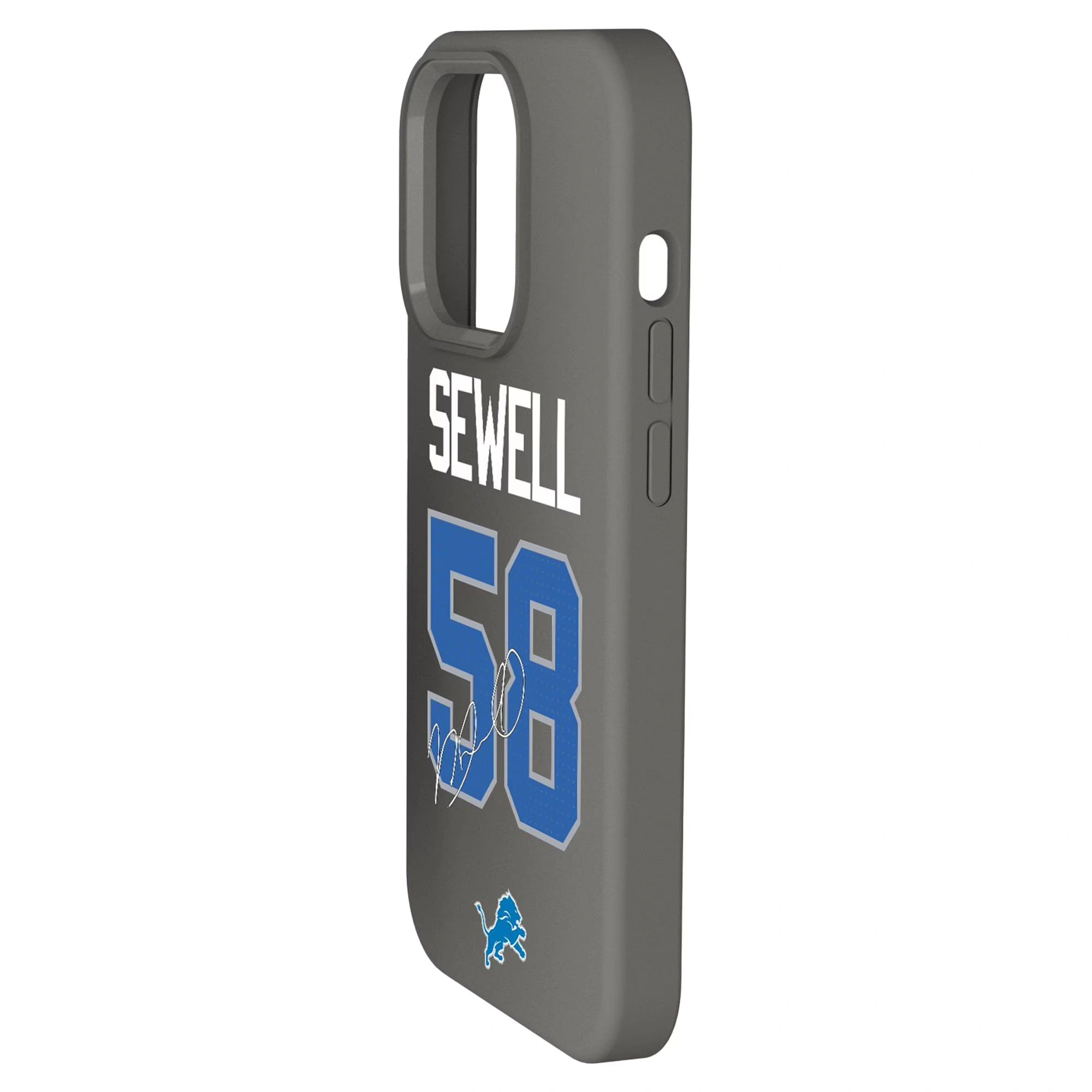 Keyscaper Penei Sewell Gray Detroit Lions Ready Soft Touch iPhone Case