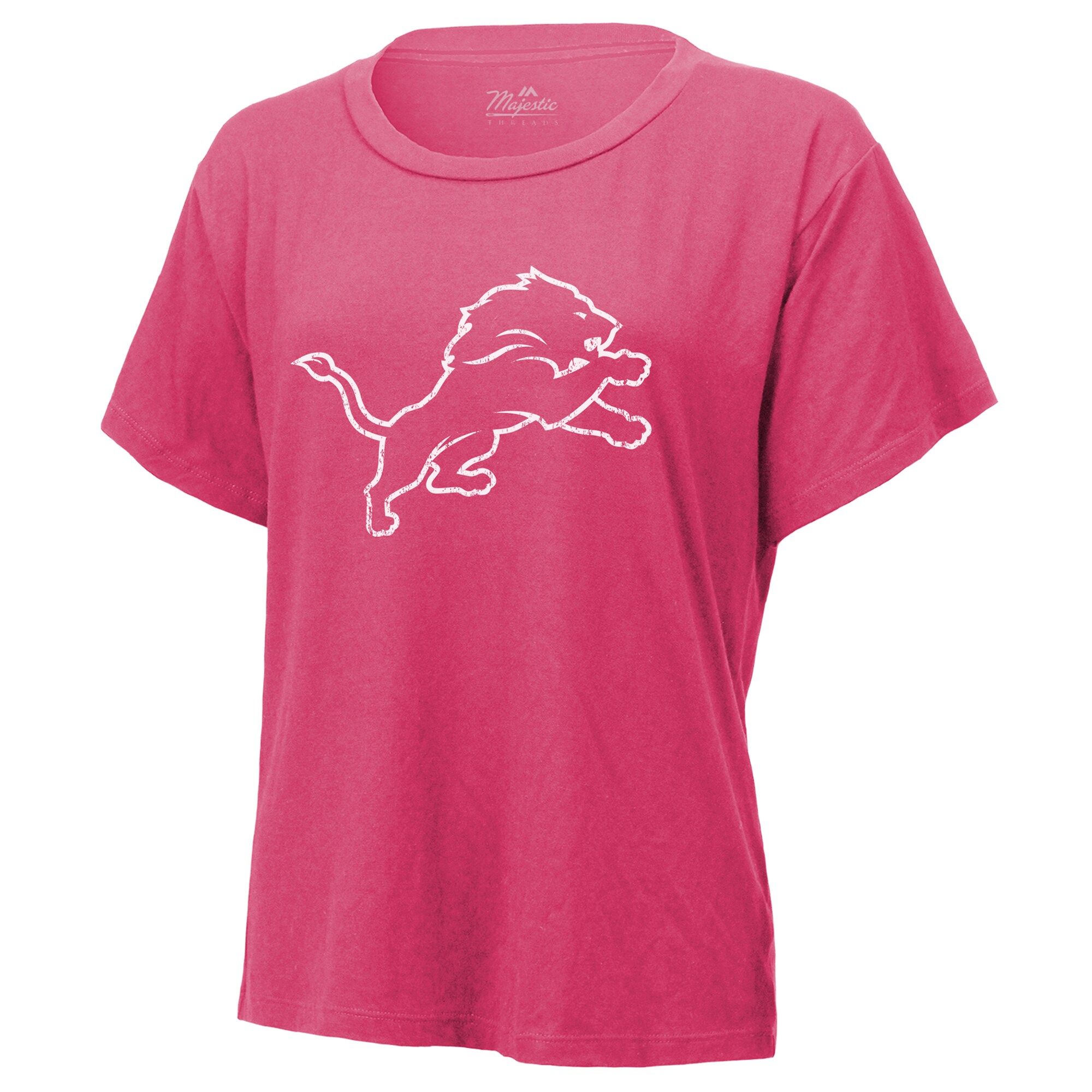 Women's Majestic Threads Amon-Ra St. Brown Pink Detroit Lions Name & Number T-Shirt
