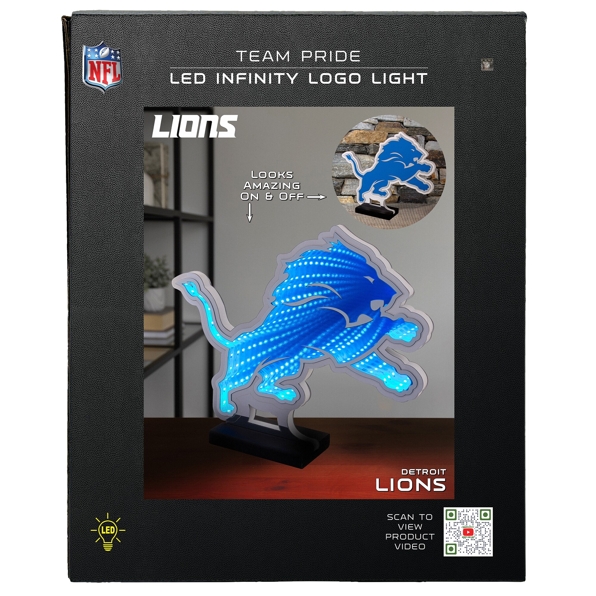 Detroit Lions LED Infinity Logo Light 8 Detroit Lions LED Infinity Logo Light