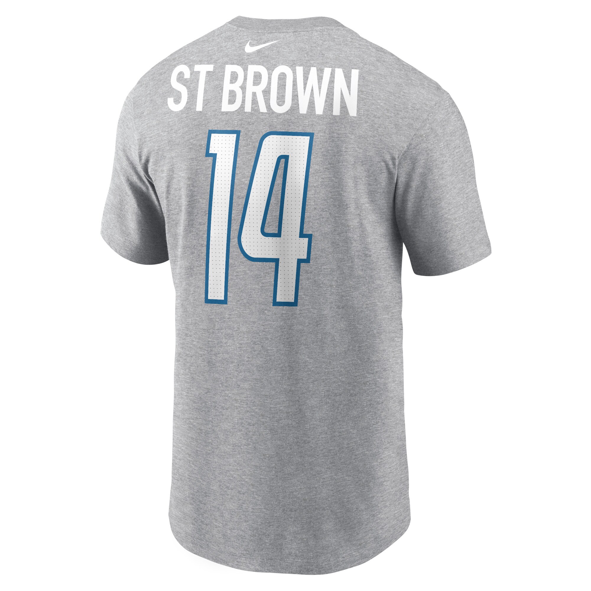 Men's Nike Amon-Ra St. Brown Gray Detroit Lions Player Name & Number T-Shirt 3 Men's Nike Amon-Ra St. Brown Gray Detroit Lions Player Name & Number T-Shirt
