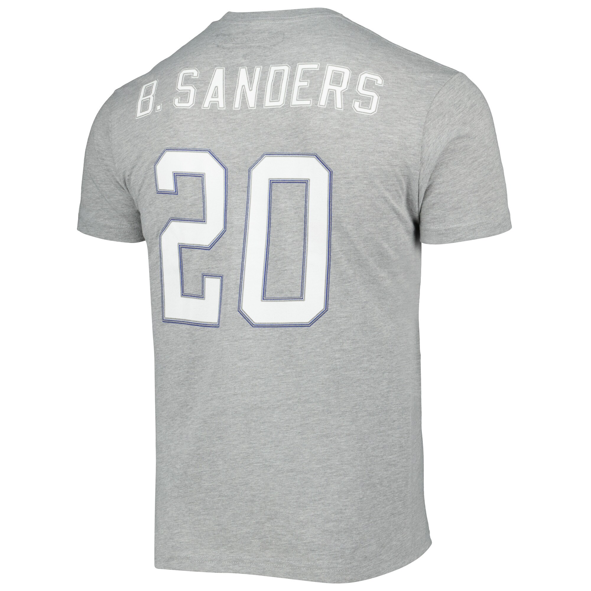 Men's Mitchell & Ness Barry Sanders Gray Detroit Lions Retired Player Logo Name & Number T-Shirt 3 Men's Mitchell & Ness Barry Sanders Gray Detroit Lions Retired Player Logo Name & Number T-Shirt