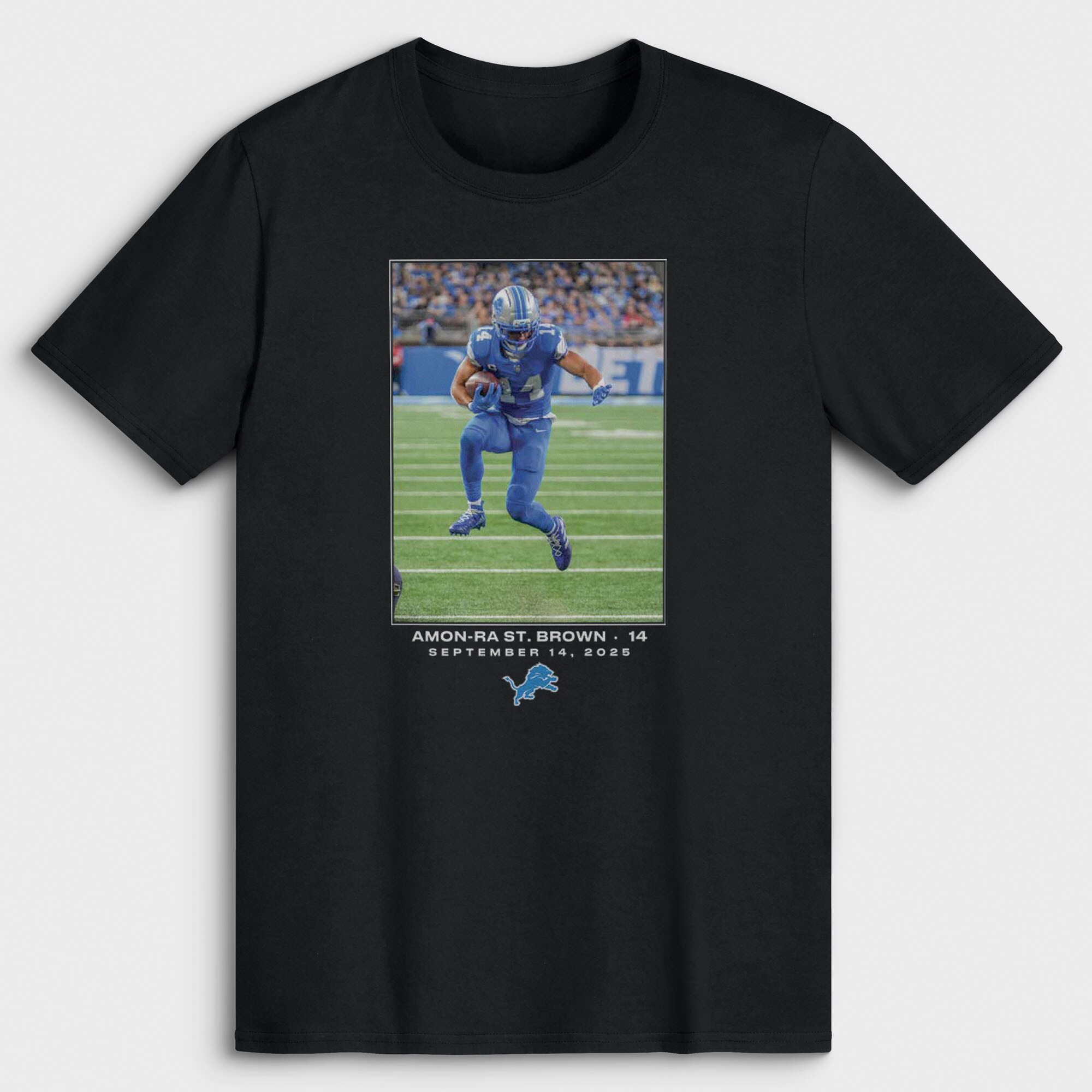Men's Amon-Ra St. Brown Black Detroit Lions NFL Flash Features Week 2 T-Shirt