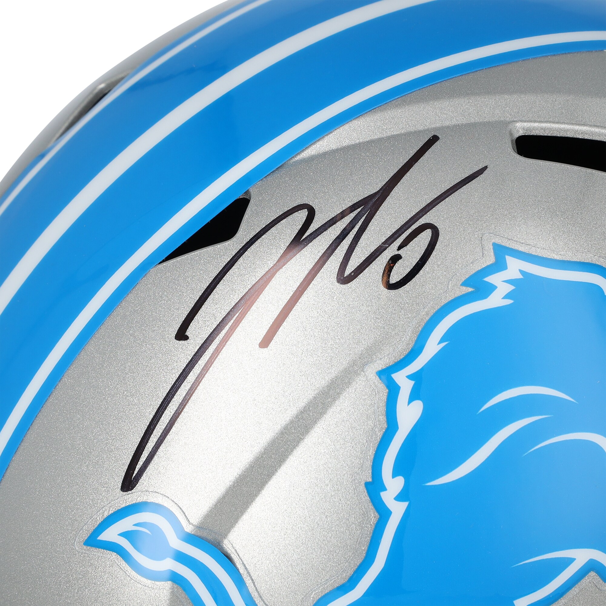 Jahmyr Gibbs Detroit Lions Autographed Riddell 2024 Speed Replica Helmet