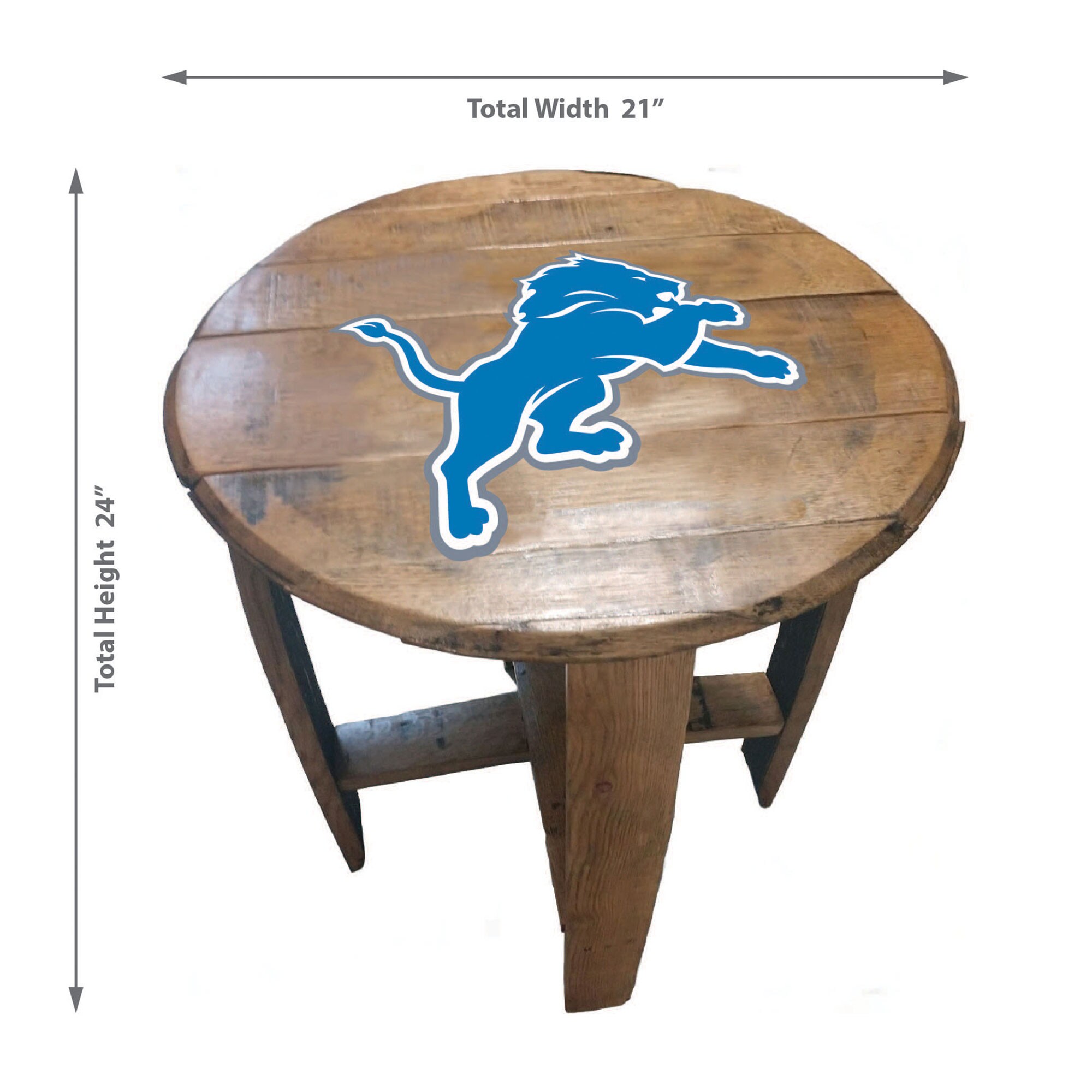 Imperial Detroit Lions Oak Barrel Table