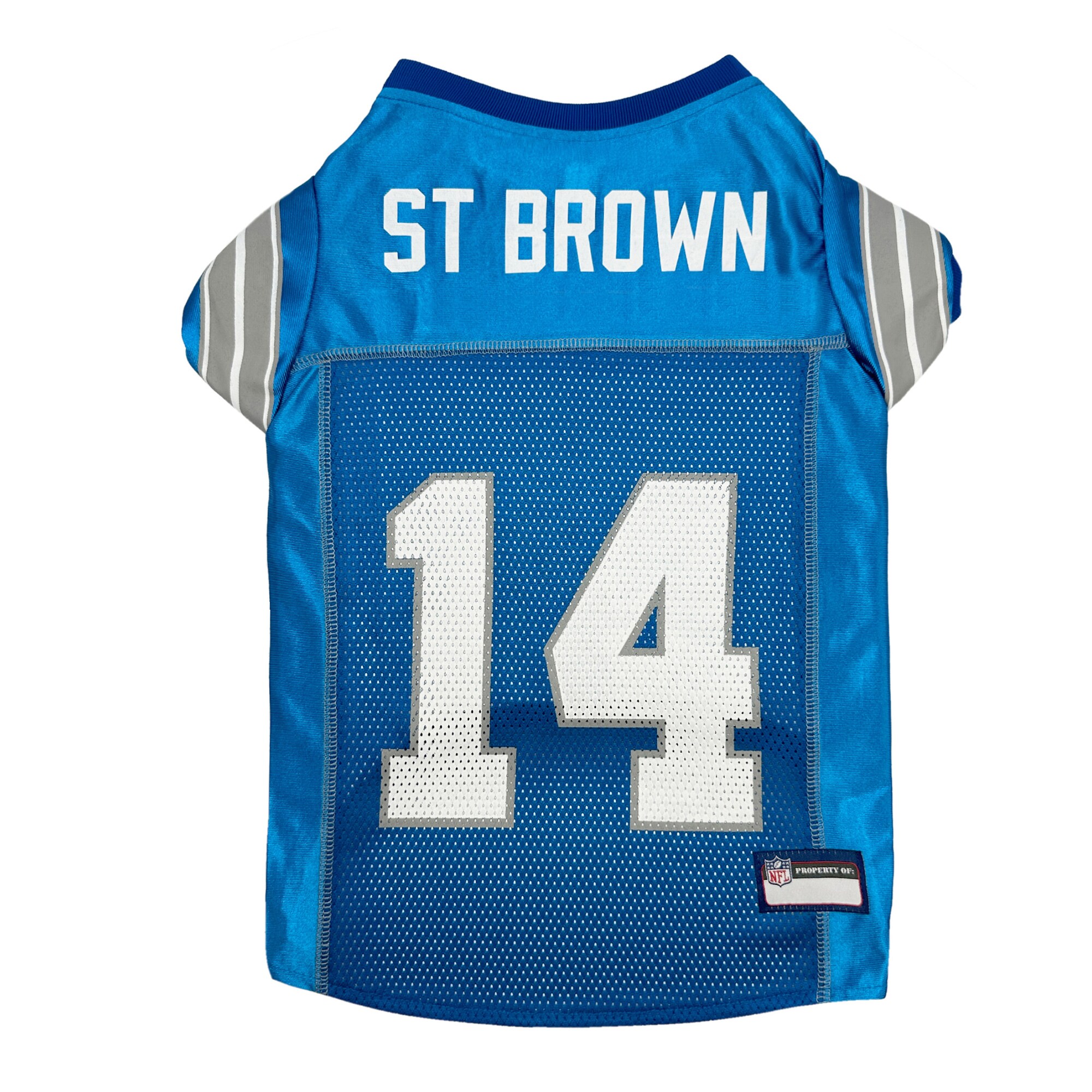 Amon-Ra St. Brown Blue Detroit Lions Player Pet Jersey
