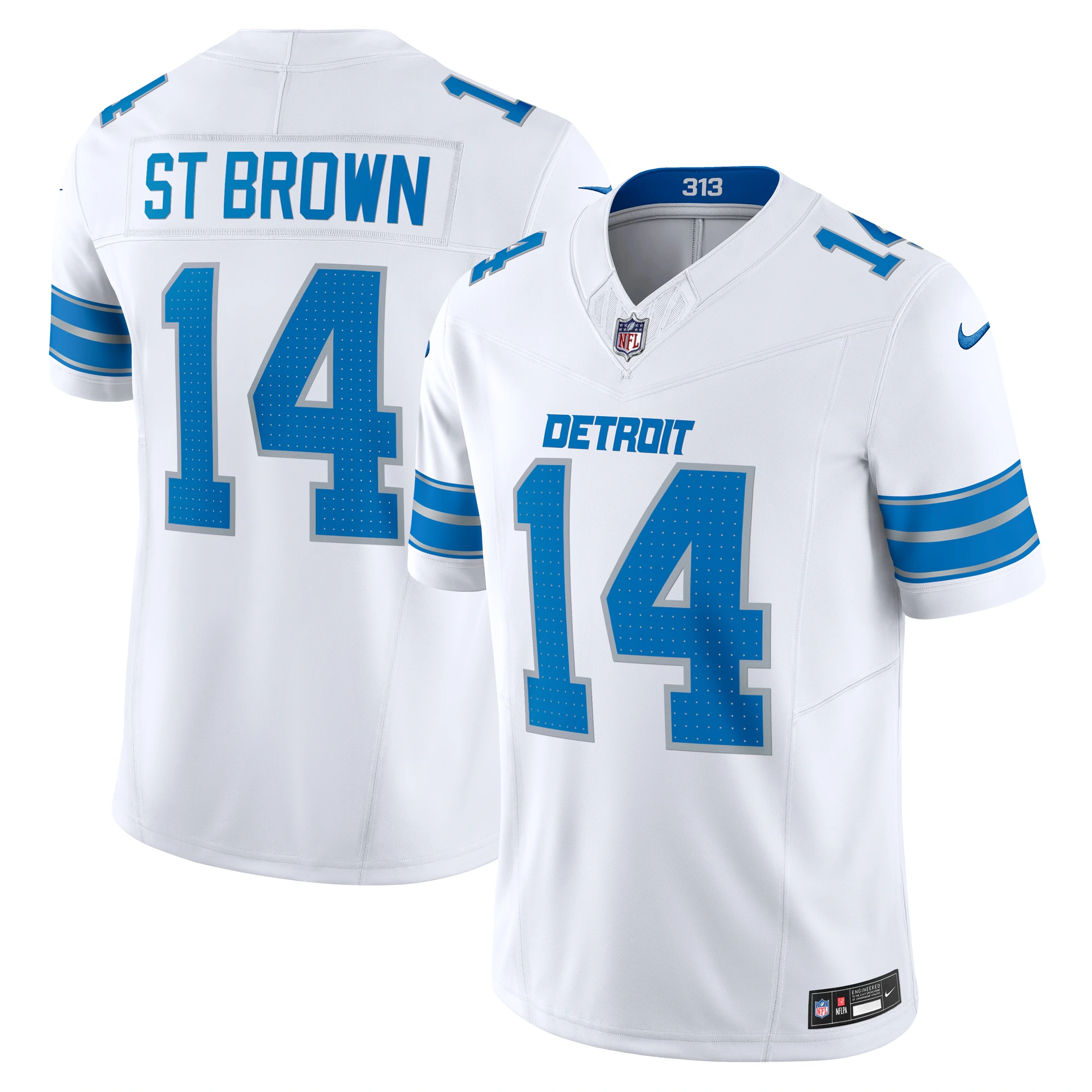 Men's Nike Amon-Ra St. Brown White Detroit Lions Vapor F.U.S.E. Limited Jersey
