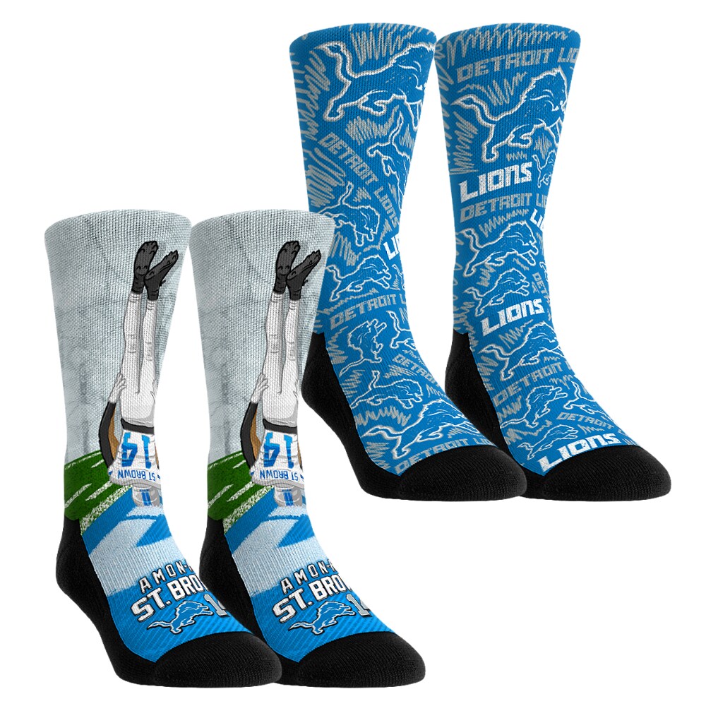 Unisex Rock Em Socks Amon-Ra St. Brown Detroit Lions 2-Pack Reverse Hurdle Crew Socks Set