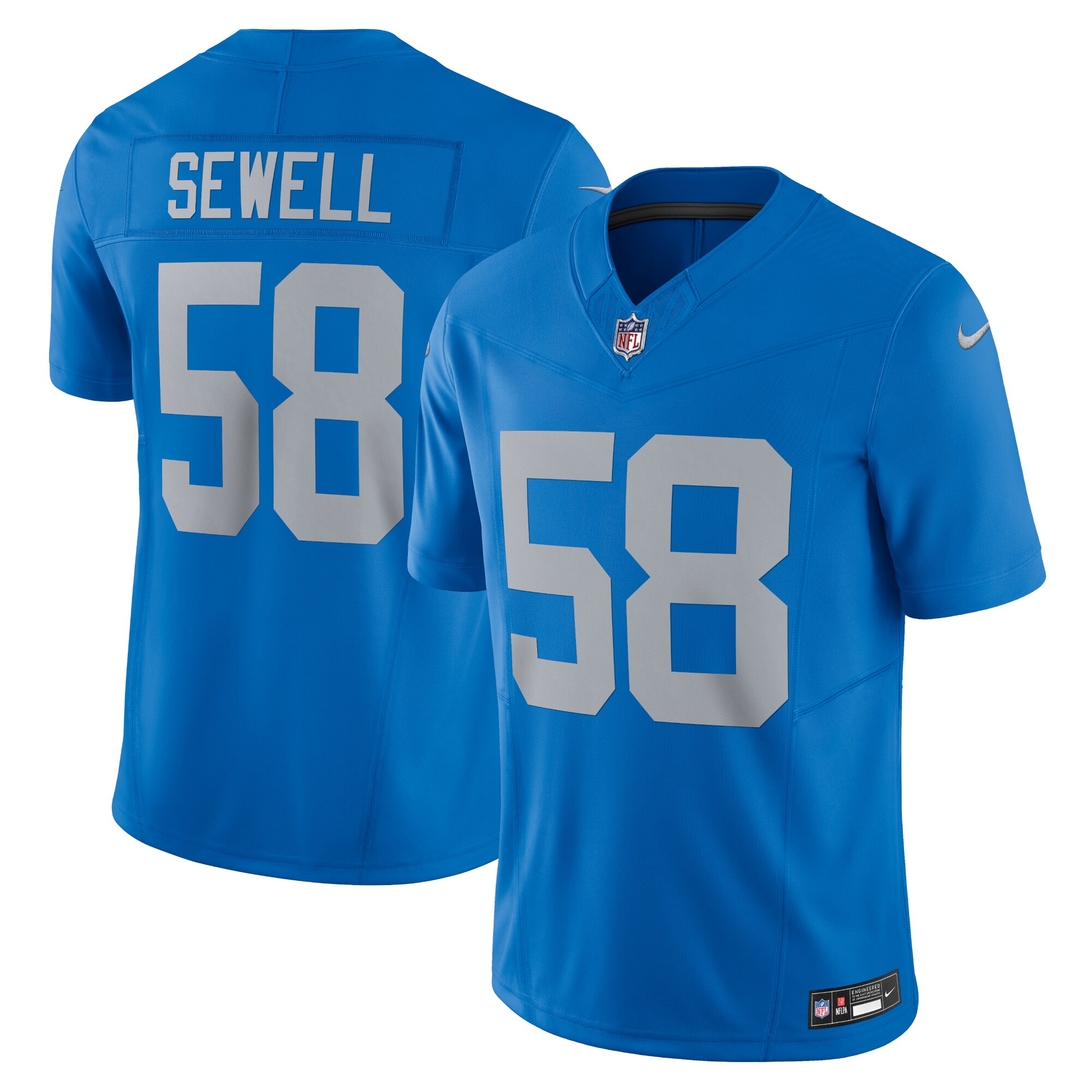 Men's Nike Penei Sewell Blue Detroit Lions Vapor F.U.S.E. Alternate Limited Jersey