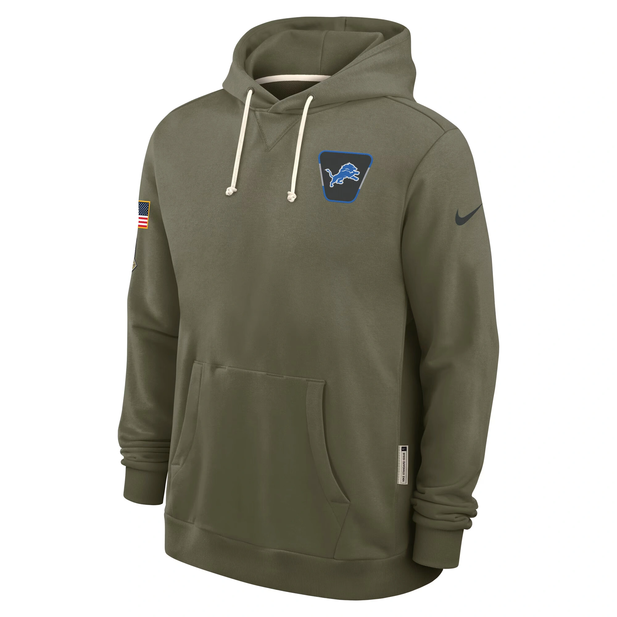 Men's Nike Olive Detroit Lions 2025 Salute to Service Sideline Standard Issue Dri-FIT Hoodie 4 Men's Nike Olive Detroit Lions 2025 Salute to Service Sideline Standard Issue Dri-FIT Hoodie