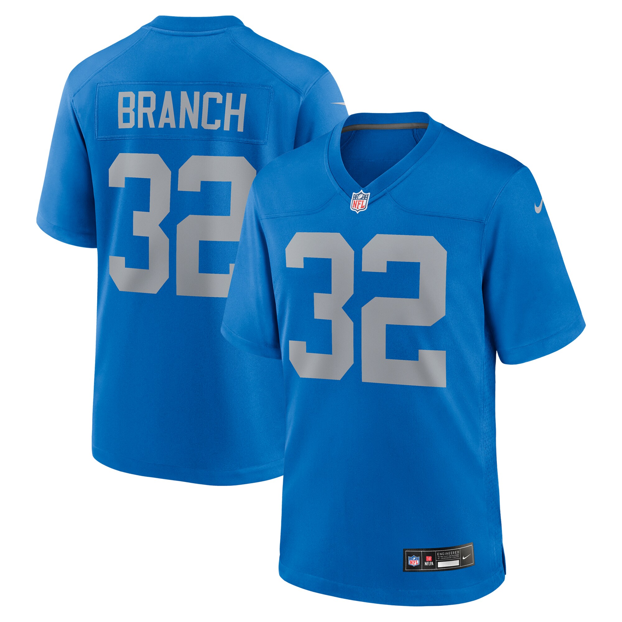 Men's Nike Brian Branch Blue Detroit Lions Alternate Game Jersey