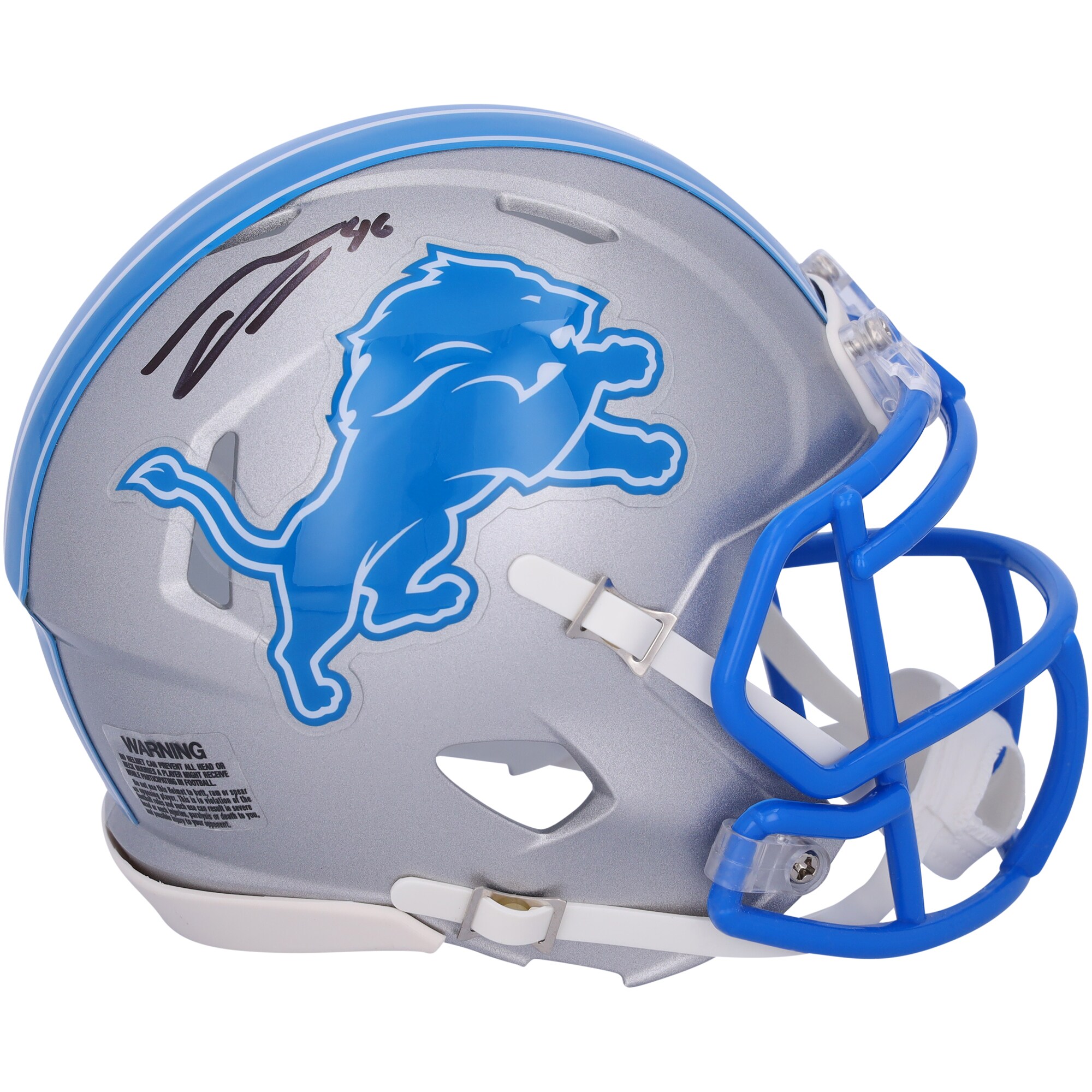 Jack Campbell Detroit Lions Autographed 2024 Riddell Speed Mini Helmet