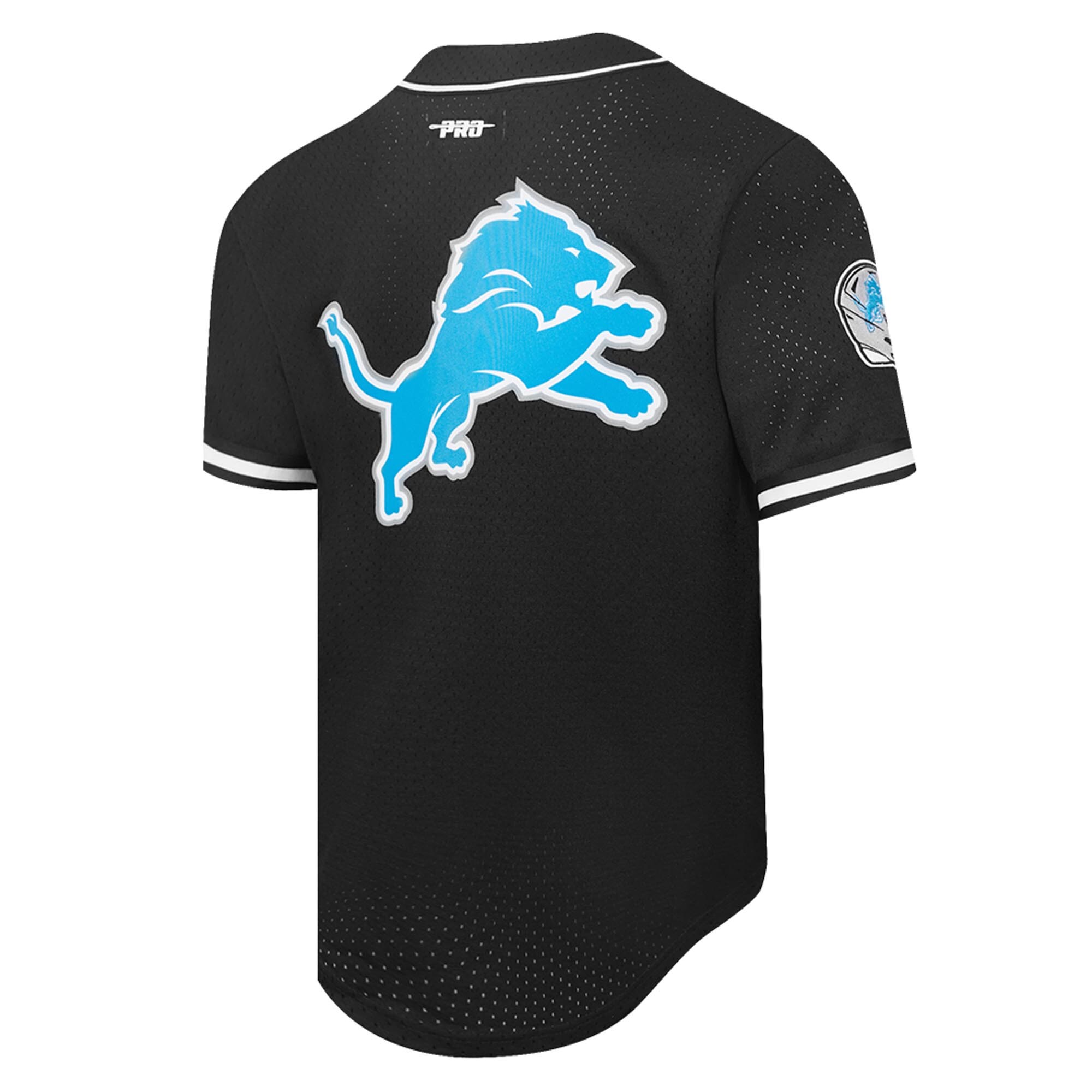 Men's Pro Standard Amon-Ra St. Brown Black Detroit Lions Player Name & Number Mesh Button-Up Baseball Shirt 3 Men's Pro Standard Amon-Ra St. Brown Black Detroit Lions Player Name & Number Mesh Button-Up Baseball Shirt