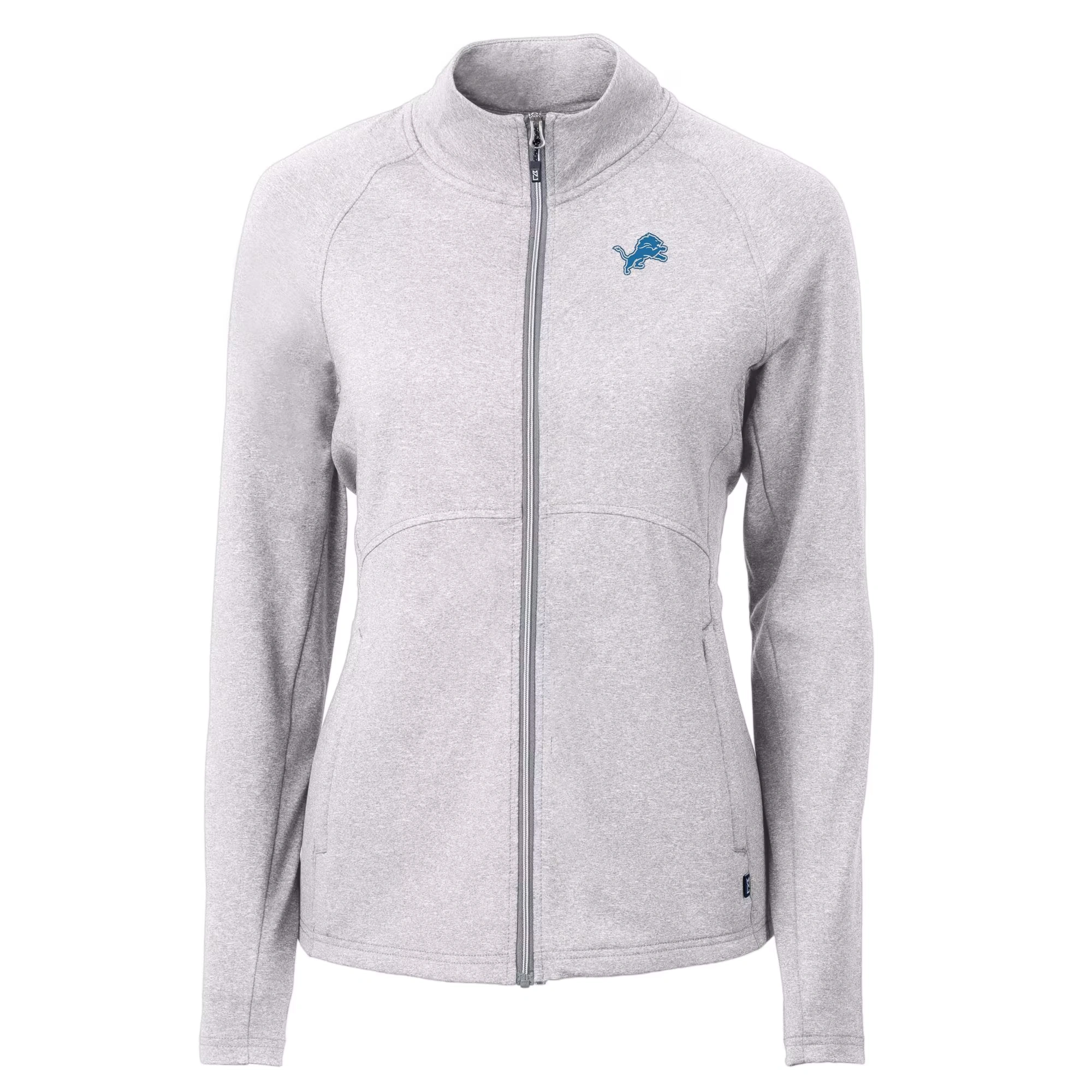 Women's Cutter & Buck Heather Gray Detroit Lions Adapt Eco Knit Recycled Full-Zip Jacket