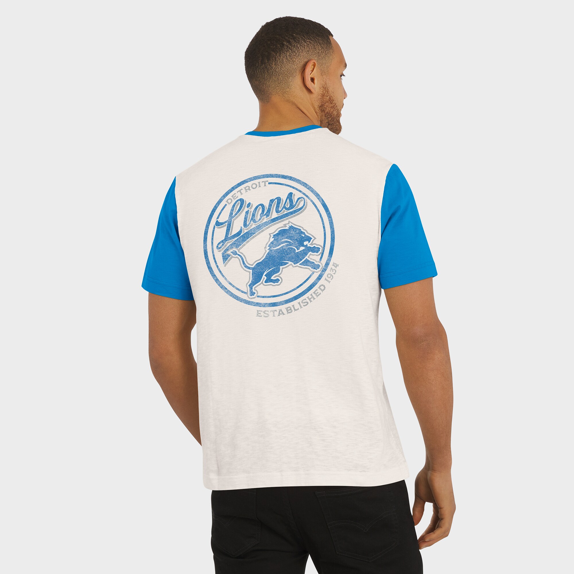 Men's Darius Rucker Collection by Fanatics Cream Detroit Lions Henley Colorblock Slub Pocket T-Shirt 5 Men's Darius Rucker Collection by Fanatics Cream Detroit Lions Henley Colorblock Slub Pocket T-Shirt