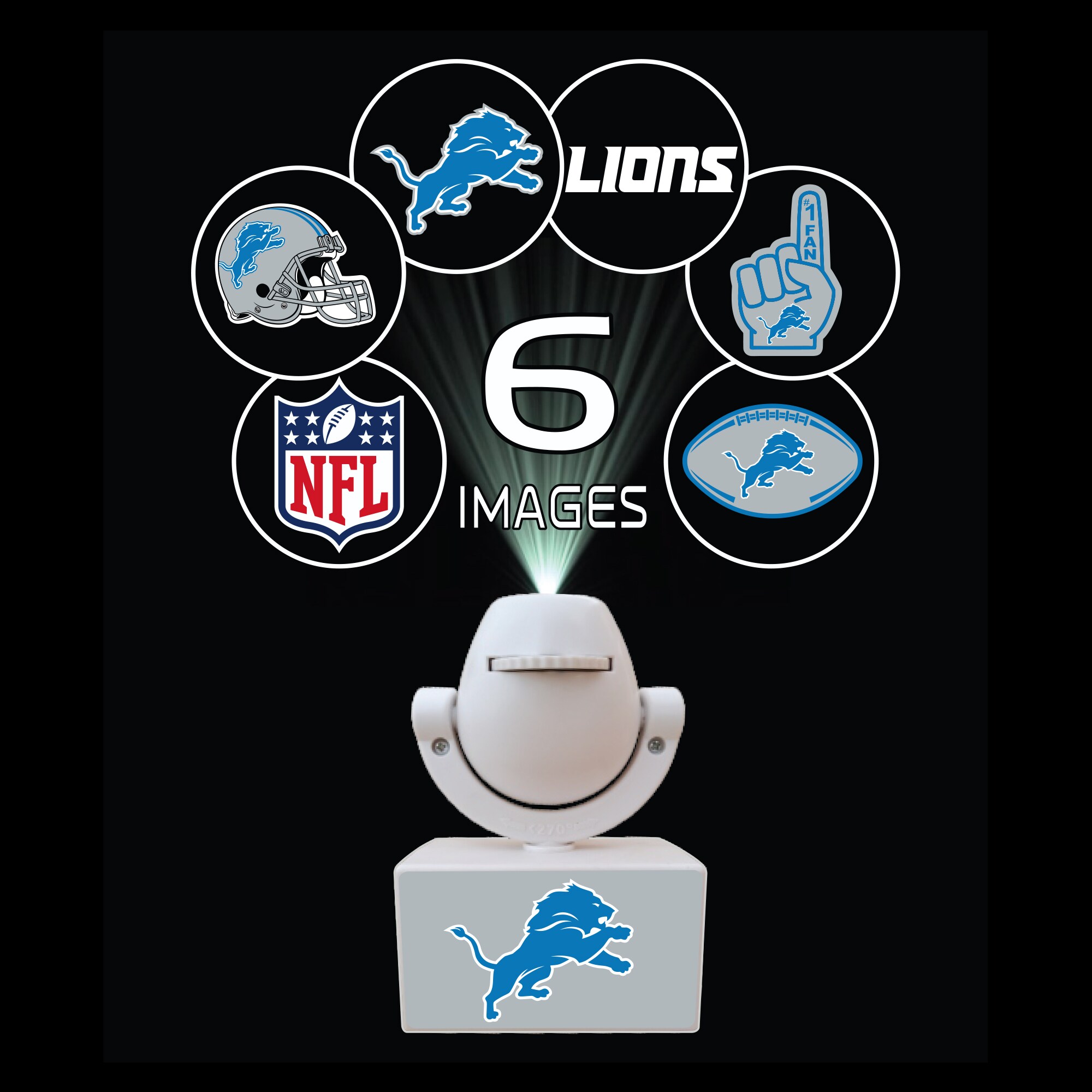 Detroit Lions LED Mini Spotlight Projector Nite Light 4 Detroit Lions LED Mini Spotlight Projector Nite Light