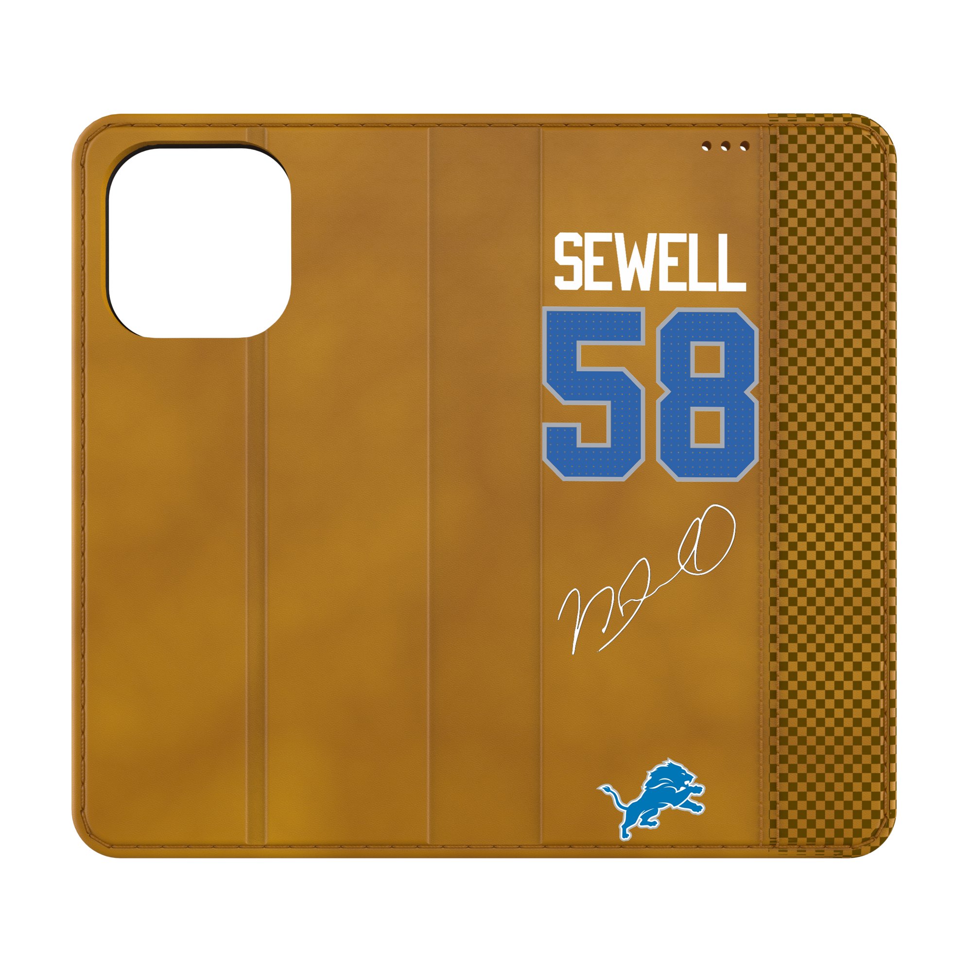Keyscaper Penei Sewell Brown Detroit Lions Folio iPhone Case