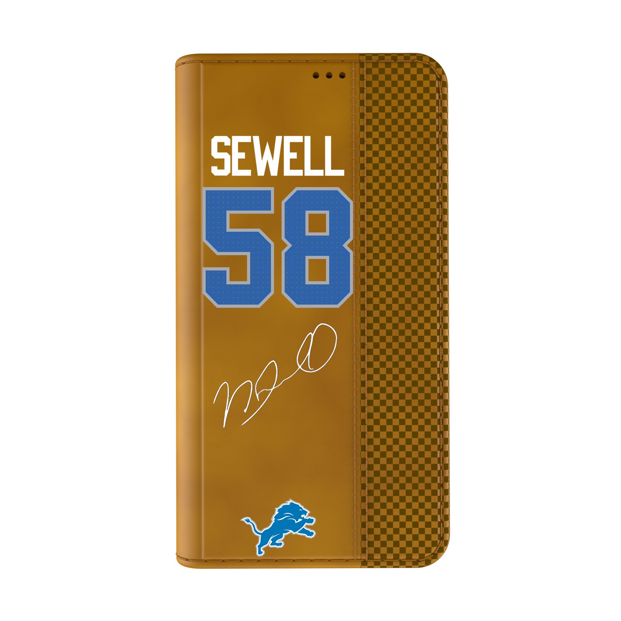 Keyscaper Penei Sewell Brown Detroit Lions Folio iPhone Case