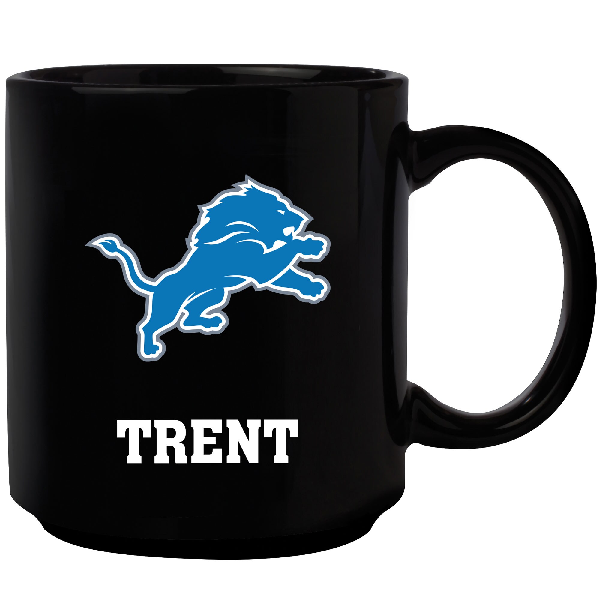 Black Detroit Lions 11oz. Personalized Mug