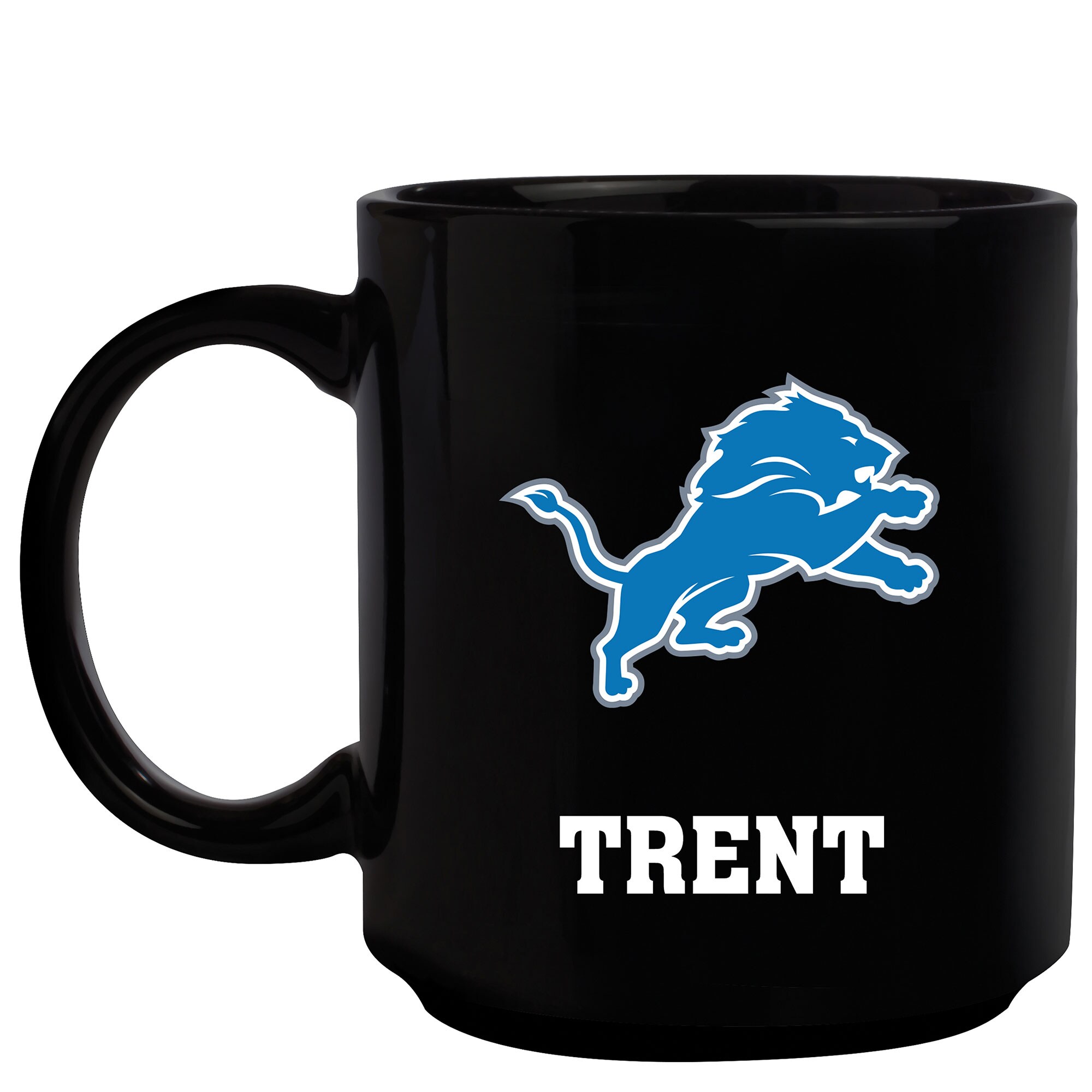 Black Detroit Lions 11oz. Personalized Mug