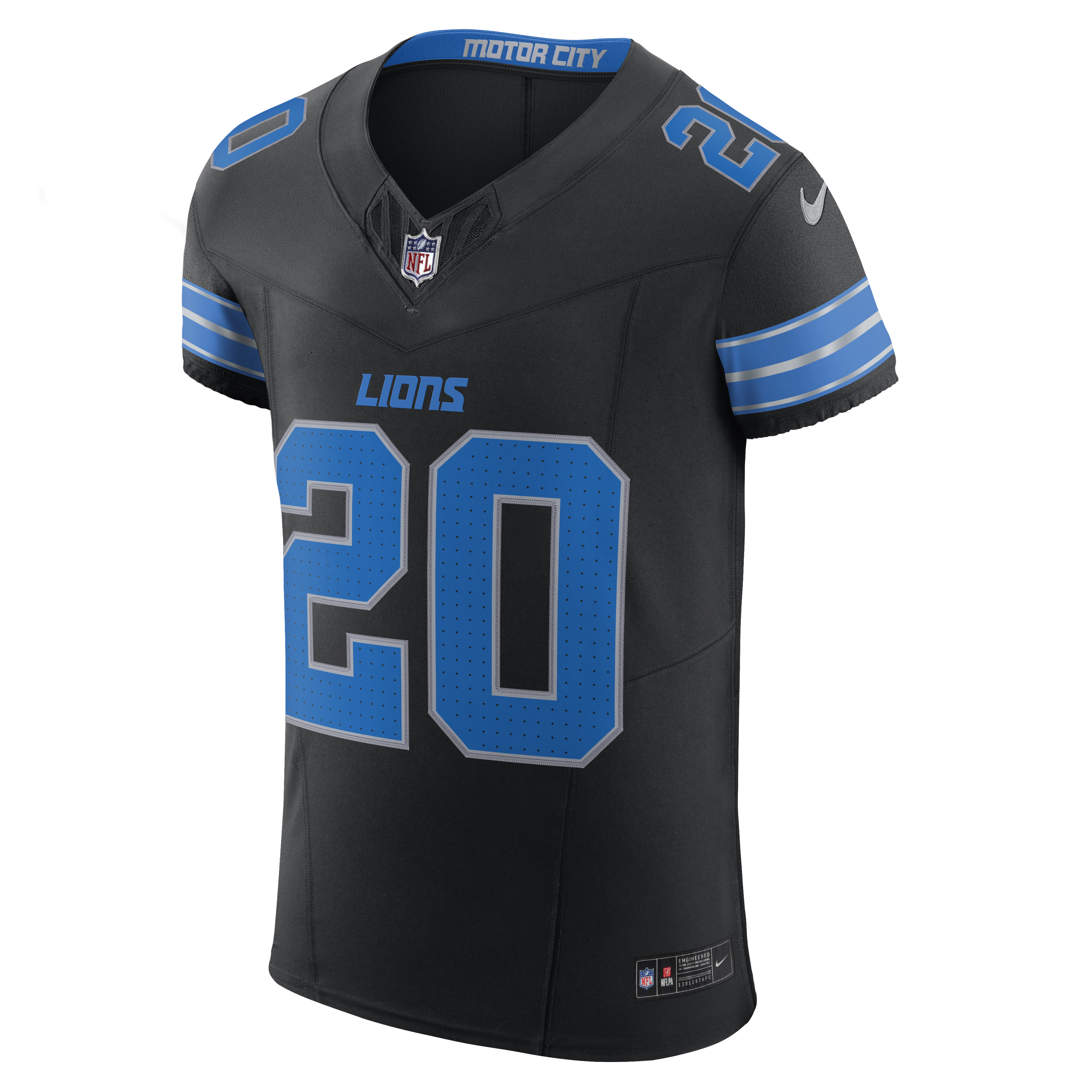 Men's Nike Barry Sanders Black Detroit Lions Alternate Vapor F.U.S.E. Elite Jersey