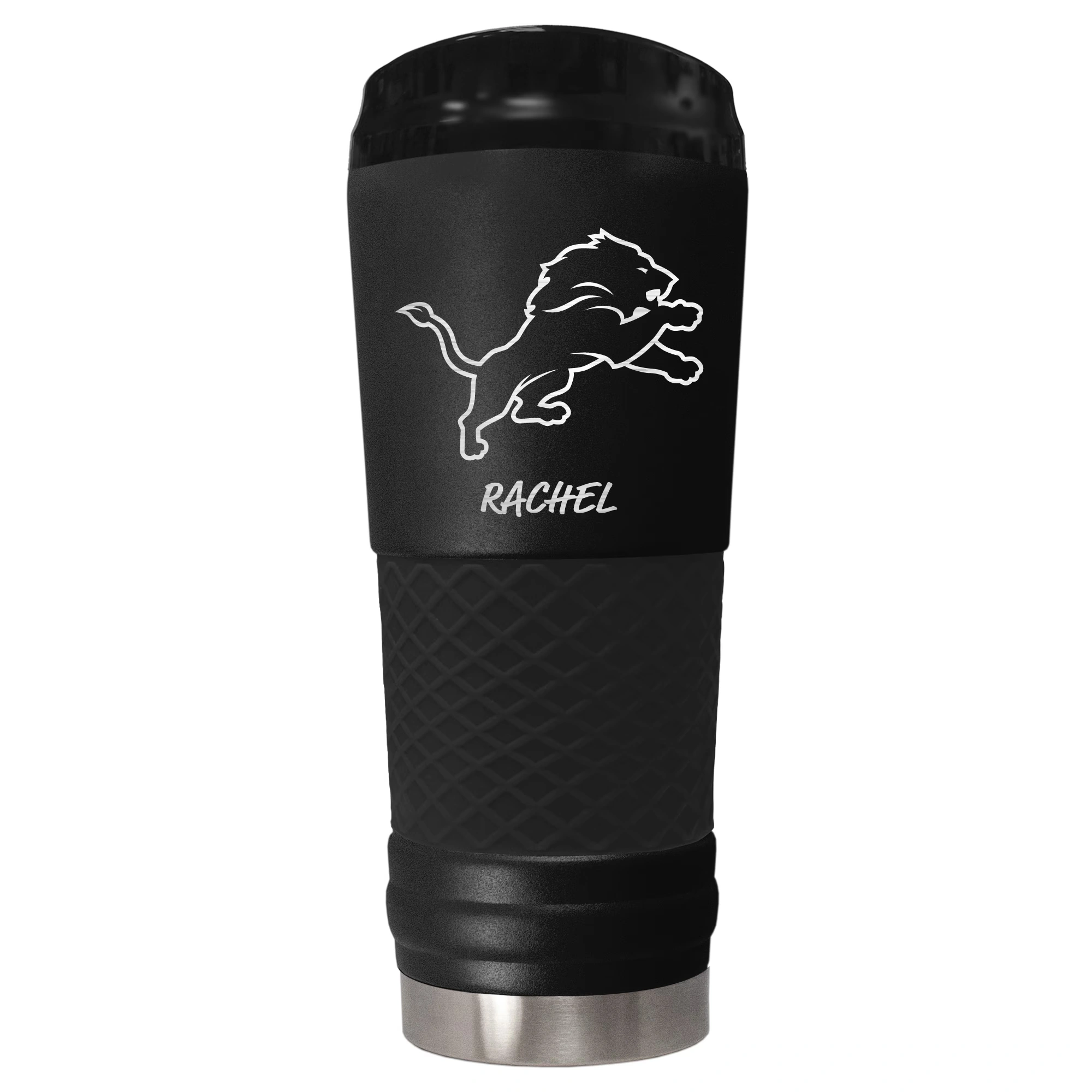 Black Detroit Lions 24oz. Personalized Stealth Draft Beverage Cup