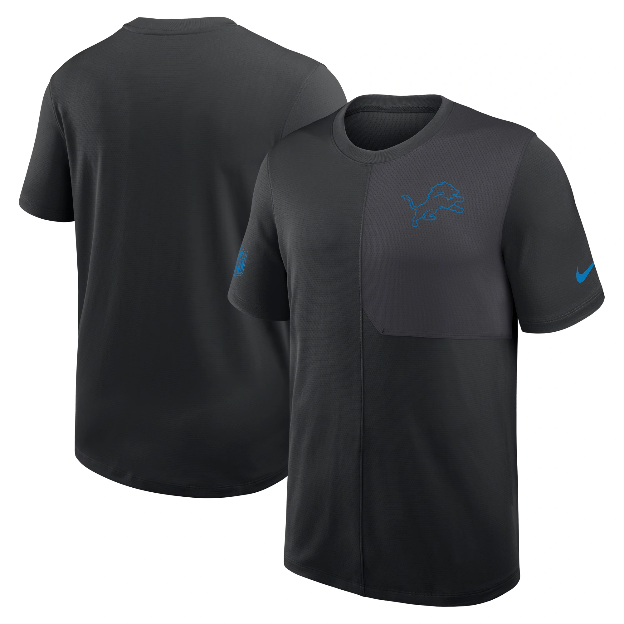 Men's Nike Black Detroit Lions Sideline UV Dri-Fit Coach Shirt