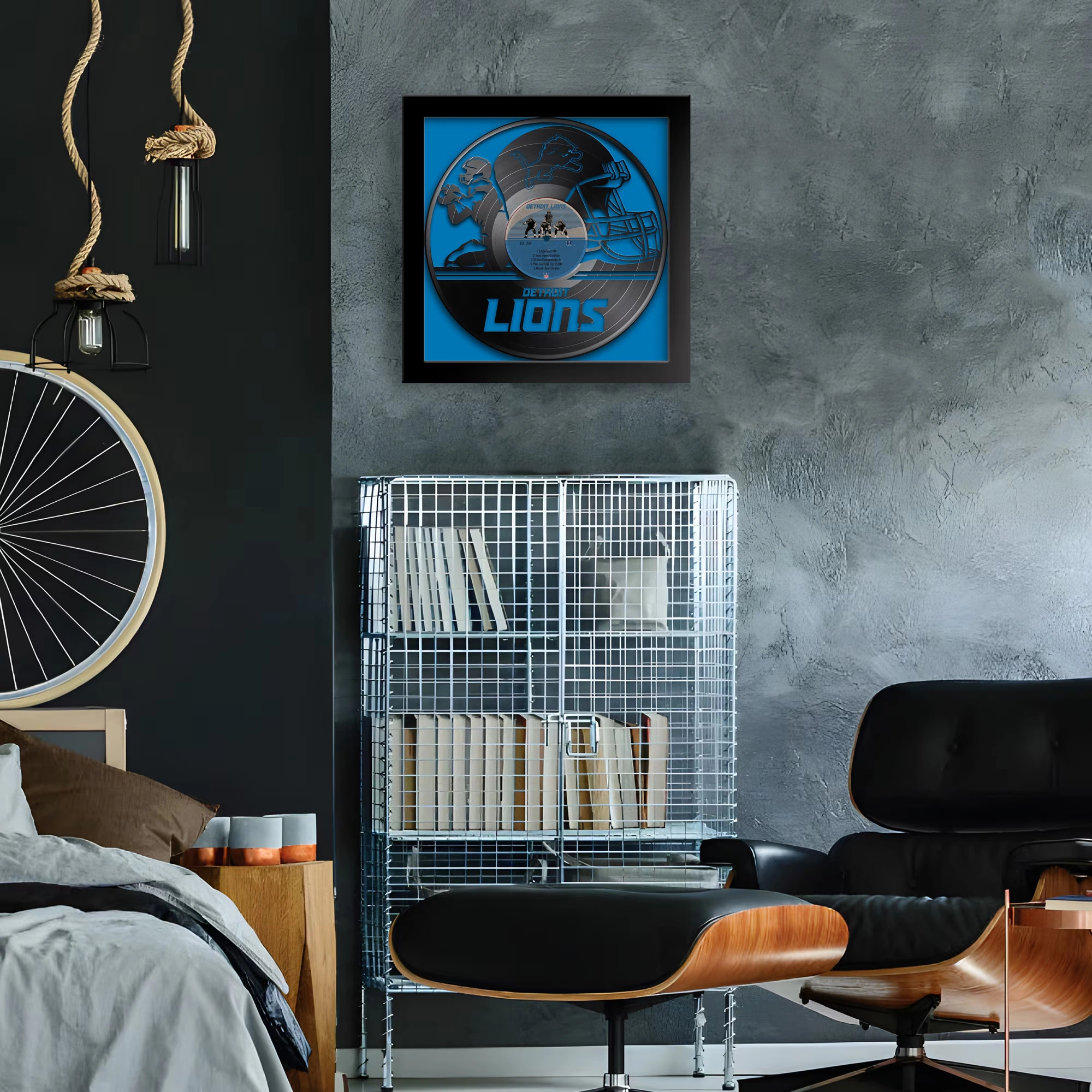 Detroit Lions Framed 13" x 13" Vinyl Record Art Print