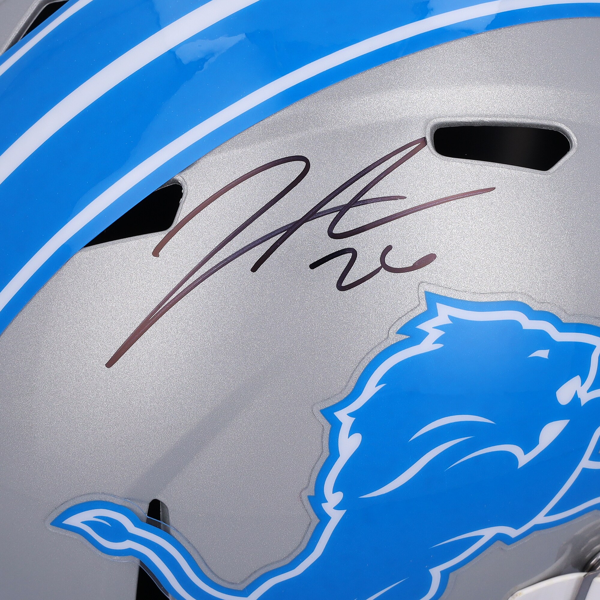 Jahmyr Gibbs Detroit Lions Autographed 2024 Riddell Speed Replica Helmet