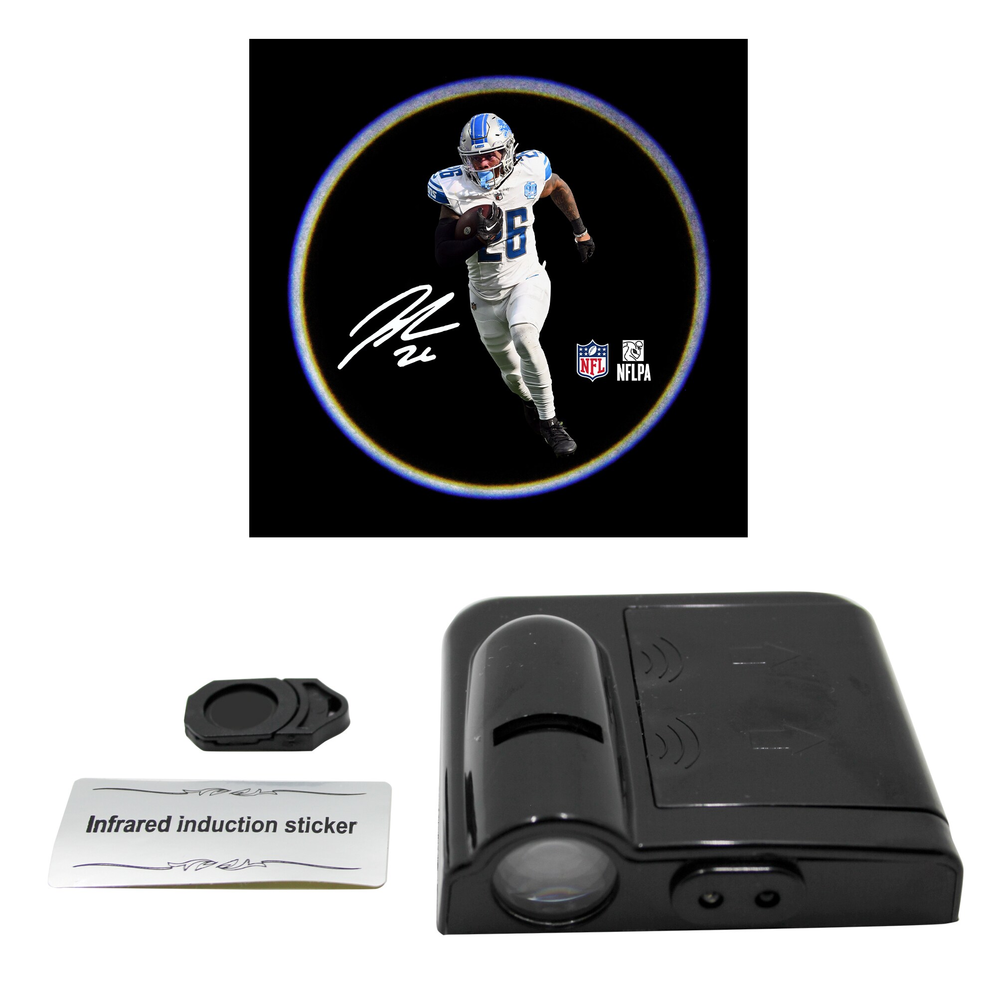 Detroit Lions Jahmyr Gibbs LED Car Door Light 3 Detroit Lions Jahmyr Gibbs LED Car Door Light