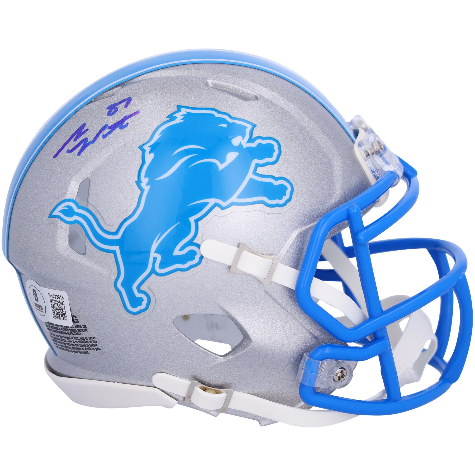 Sam LaPorta Detroit Lions Autographed Riddell 2024 Speed Mini Helmet