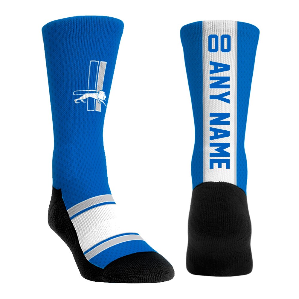 Unisex Rock Em Socks Blue Detroit Lions Throwback Jersey Custom Crew Socks