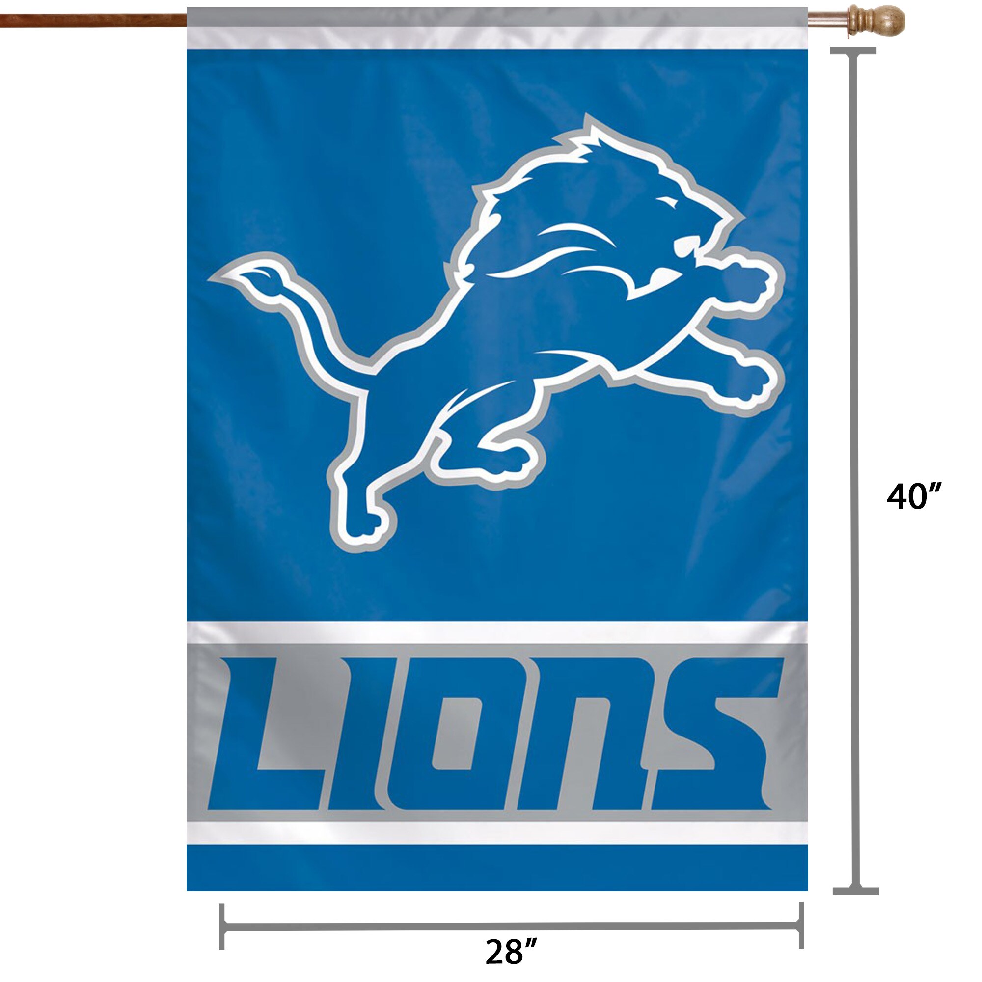 WinCraft Detroit Lions 28" x 40" Primary Logo Single-Sided Vertical Banner