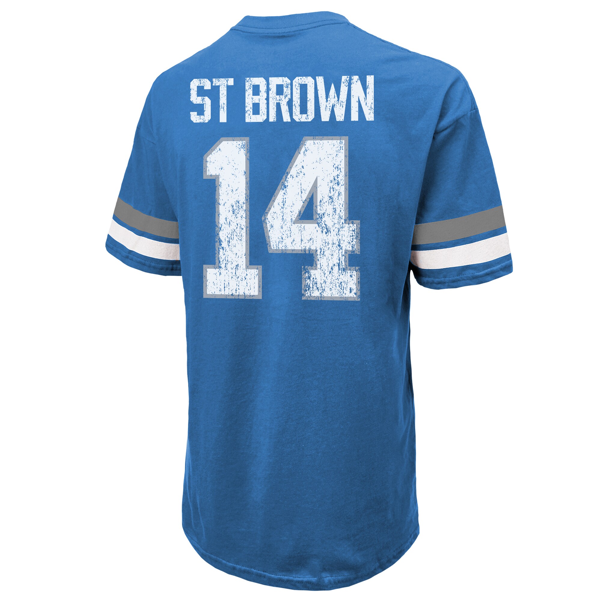 Men's Majestic Threads Amon-Ra St. Brown Blue Detroit Lions Oversized Player Name & Number T-Shirt 3 Men's Majestic Threads Amon-Ra St. Brown Blue Detroit Lions Oversized Player Name & Number T-Shirt