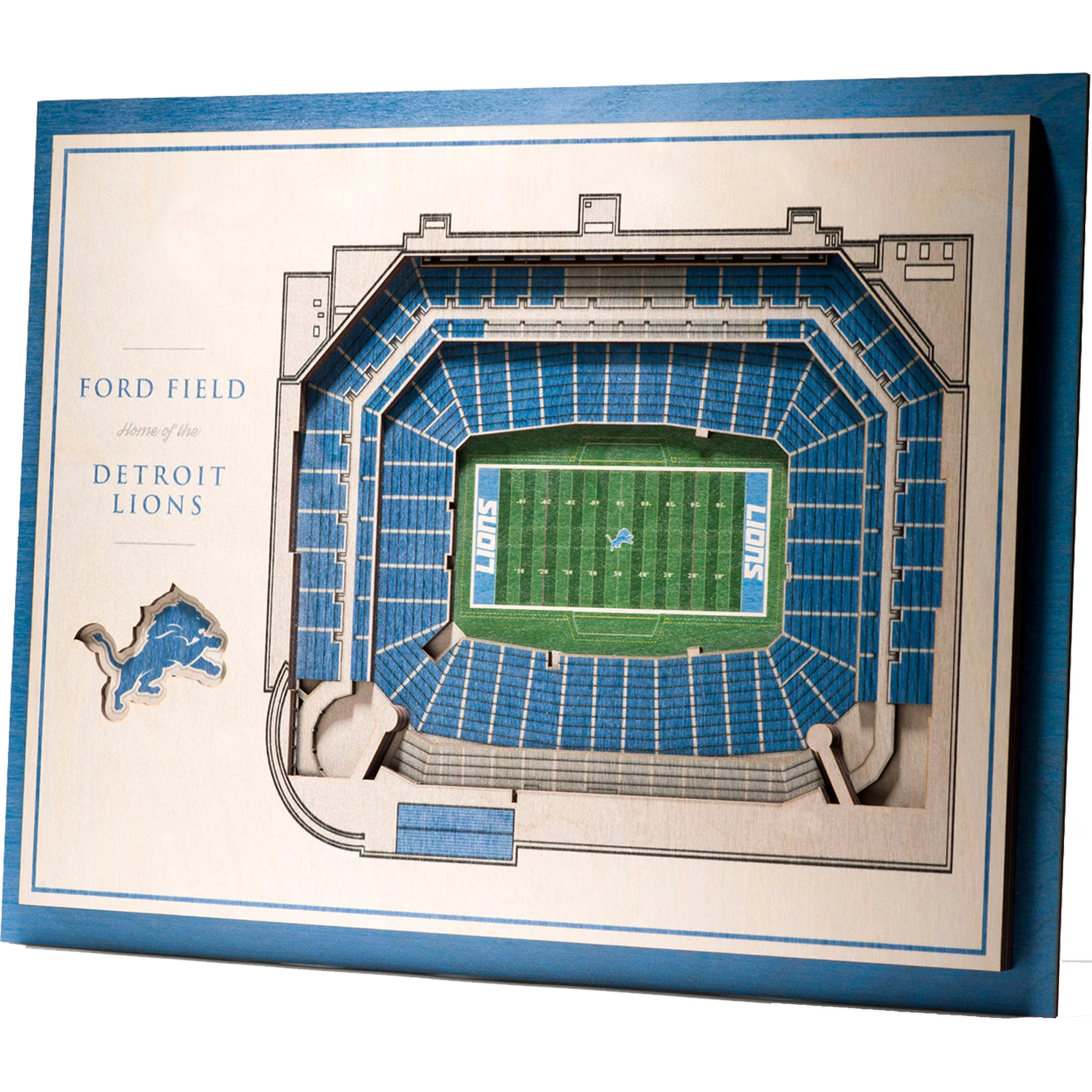 Detroit Lions 17'' x 13'' 5-Layer StadiumViews 3D Wall Art
