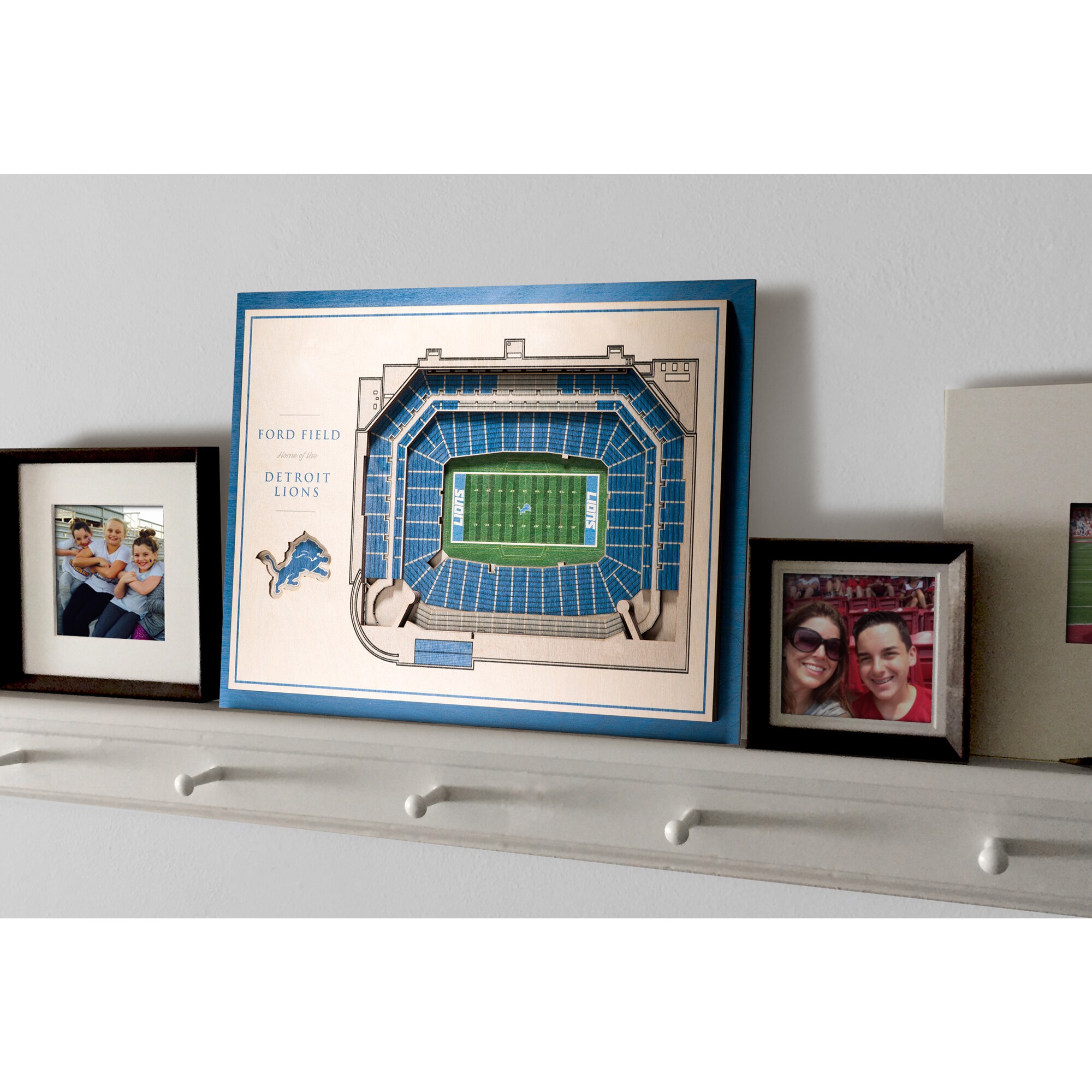 Detroit Lions 17'' x 13'' 5-Layer StadiumViews 3D Wall Art