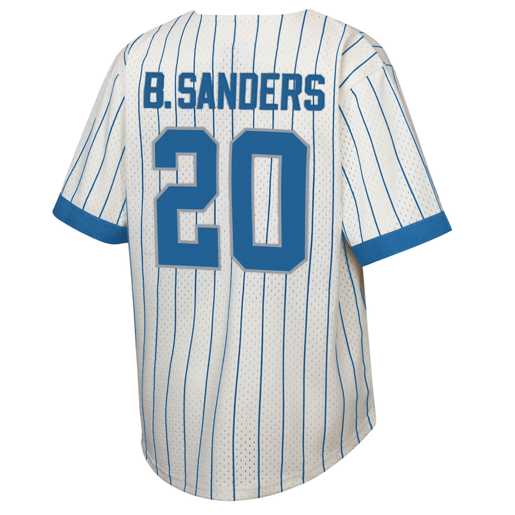 Youth Mitchell & Ness Barry Sanders Cream Detroit Lions Retired Player Name & Number Baseball Jersey