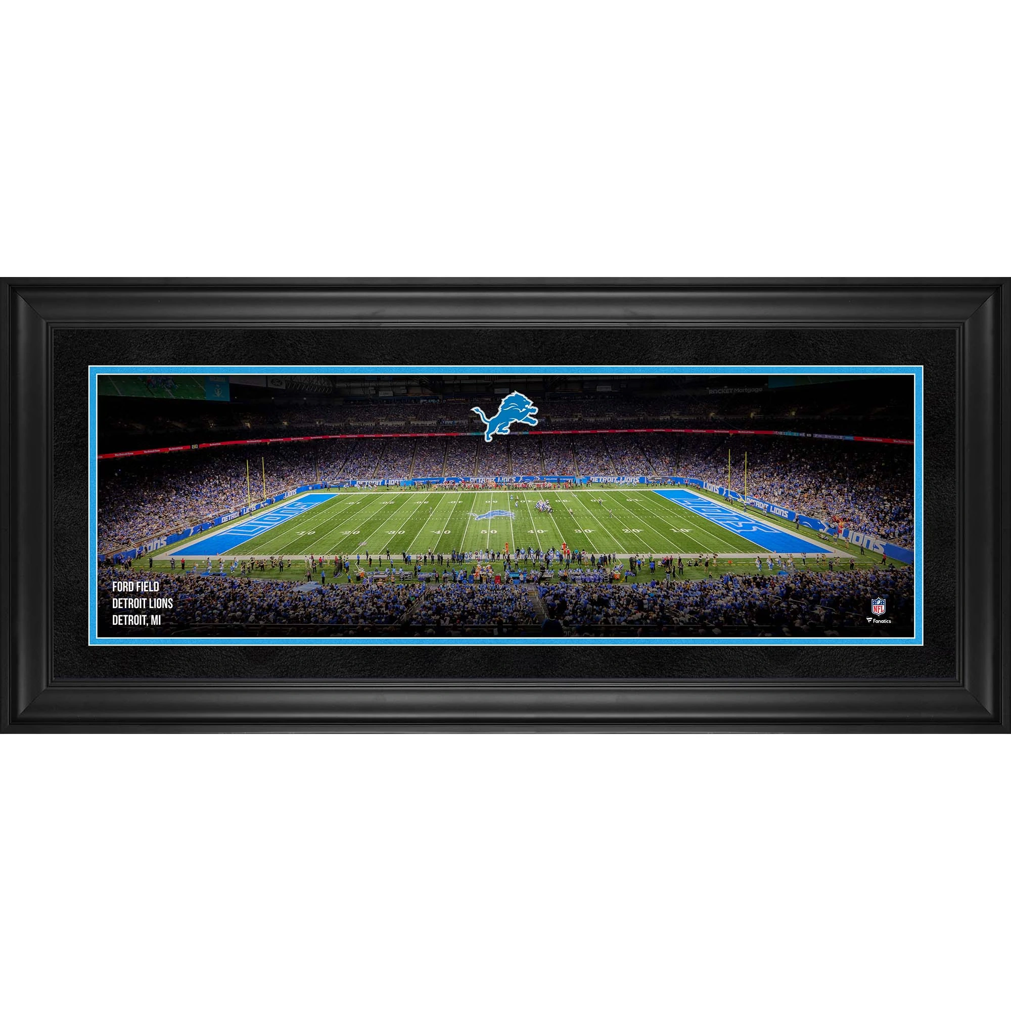 Detroit Lions Framed 10" x 30" Ford Field Panoramic Photograph