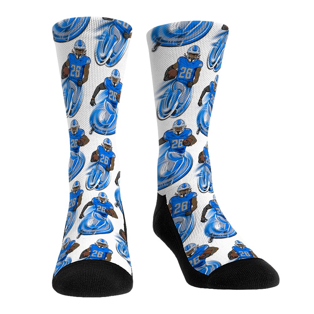 Youth Rock Em Socks Jahmyr Gibbs Detroit Lions 2-Pack Reverse Hurdle Crew Socks Set