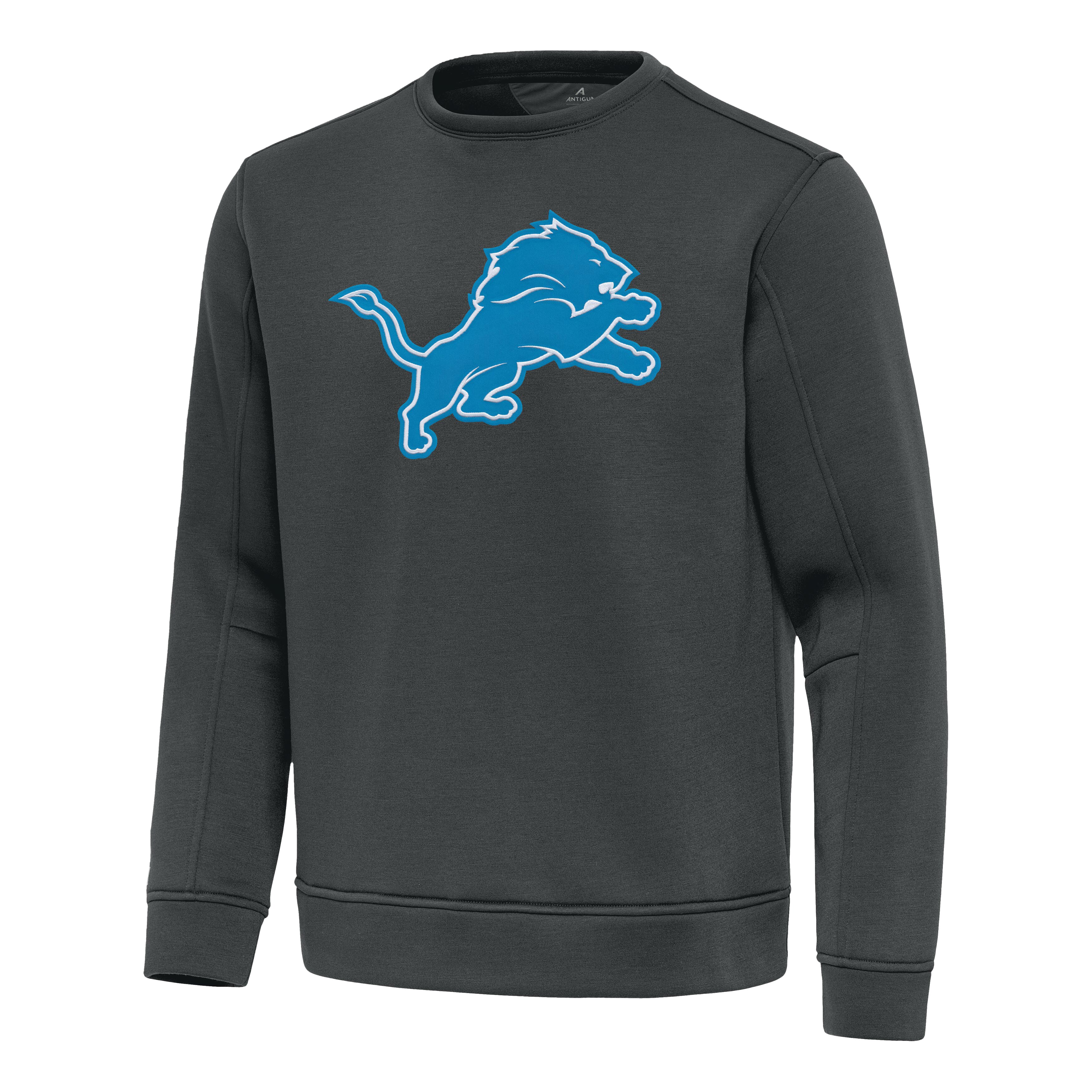Men's Antigua Pewter Detroit Lions Relevant Lightweight Pullover Sweatshirt