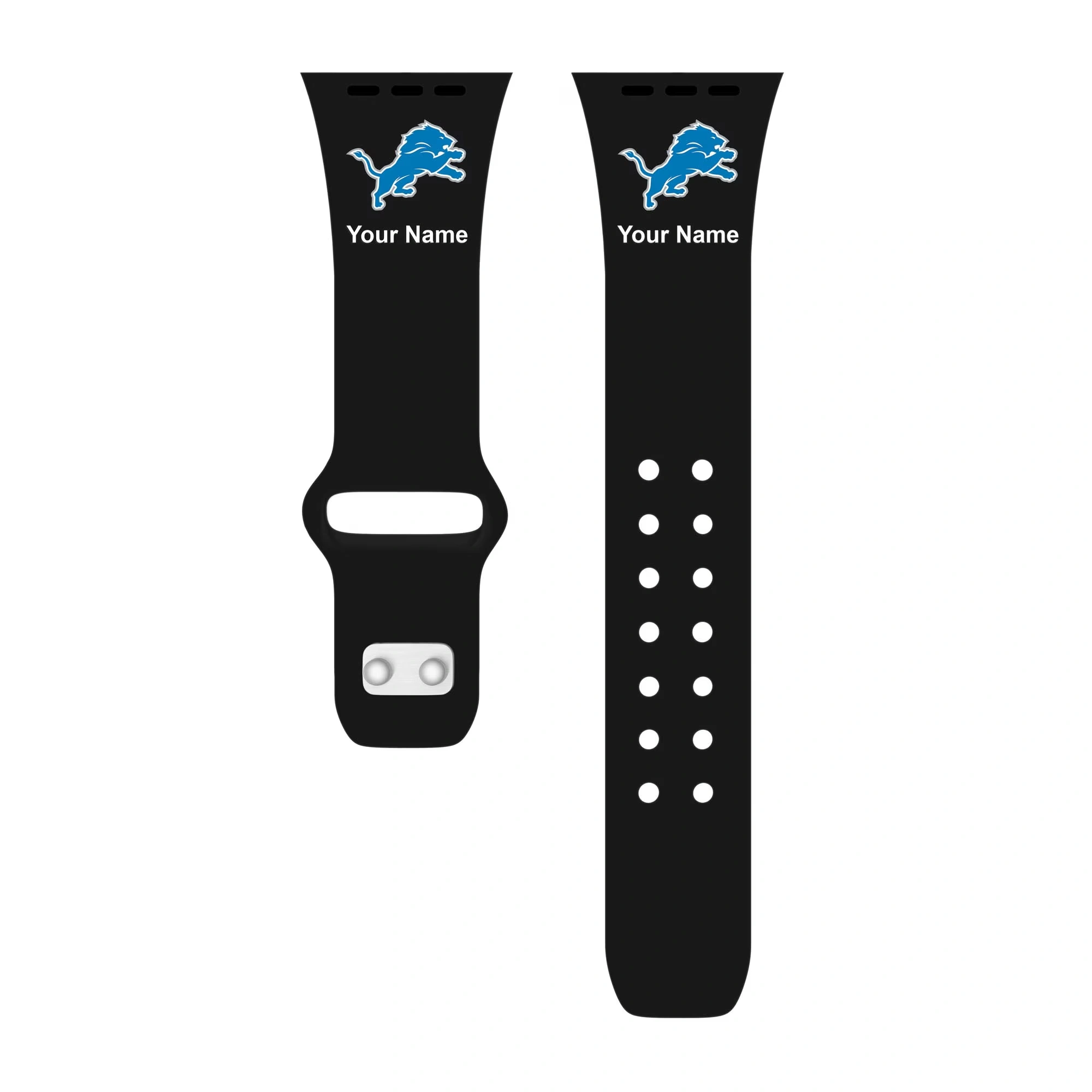 Detroit Lions 38/40/41mm Personalized Silicone Apple Watch Band