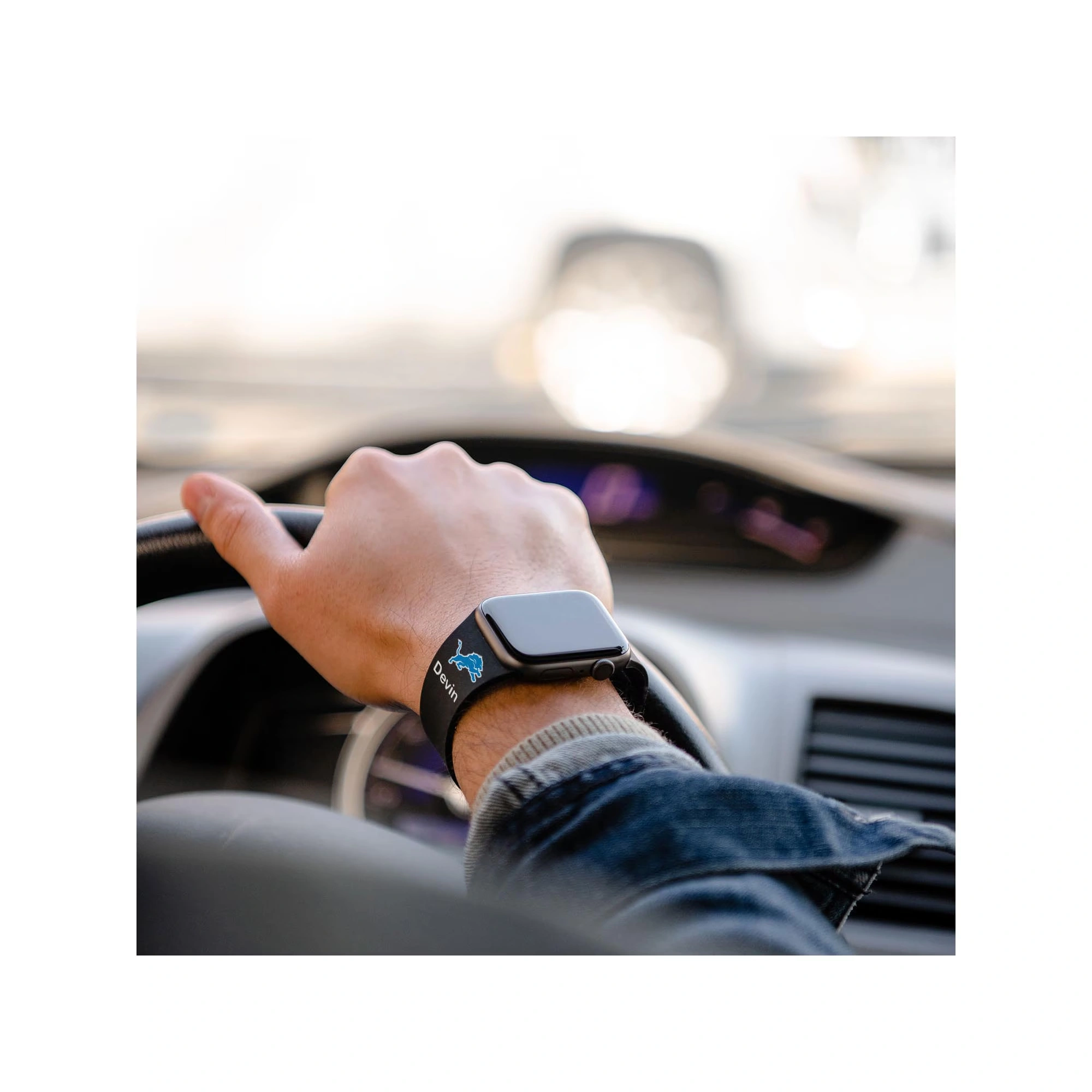 Detroit Lions 38/40/41mm Personalized Silicone Apple Watch Band